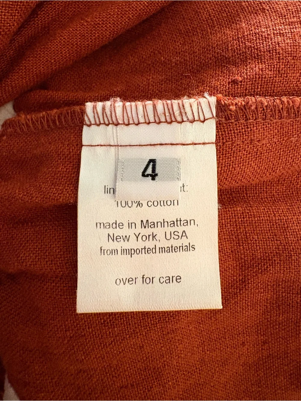 Linen Rust-Orange Rachel Comey Jumpsuit in a Size 4